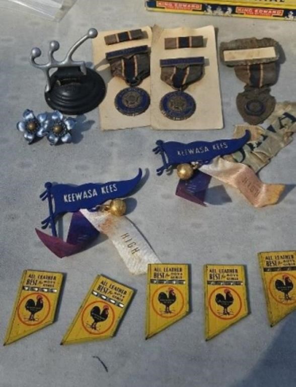 AMERICAN LEGION MEDALS, WEATHERBIRD WHISTLES