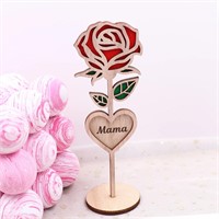 NEW Mother's Day Roses Laser Cut Art Wood Flower