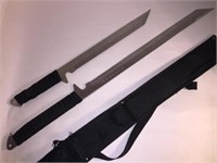 CHINESE DOUBLE SHEATH KNIVES IN A SLEEVE CARRY BAN