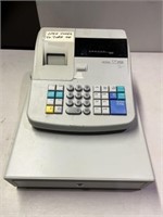 CASH REGISTER w KEY & PACKAGE of PAPER ROLLS