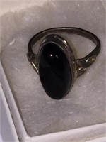 STERLING SILVER BLACK ONYX & WHAT LOOKS LIKE AN AM