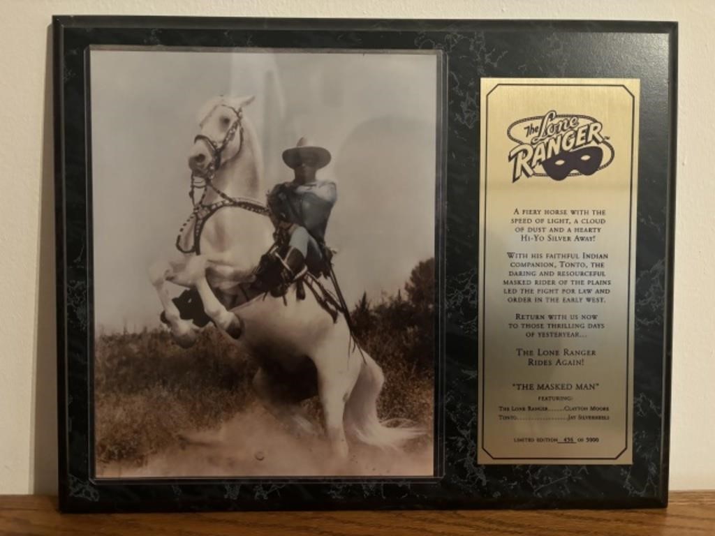 LONE RANGER PLAQUE "THE MASKED MAN" LIMITED EDITIO