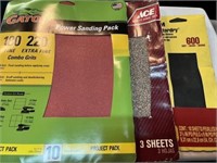 TRAY LOT - MOTORCYCLE BREAK PADS, SANDPAPER OTHER