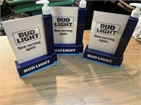 (3) BUD LIGHT SOAP / SANITIZER DISPENSERS