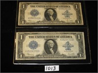 (2) Series 1923 Large Silver Certificate Note