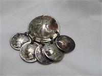 Walking Liberty & Mercury Dimes Custom Coin Brooch