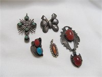 5pc Vintage Sterling Silver Charms & Pendants