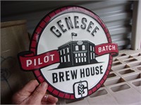 tin genesee beer sign