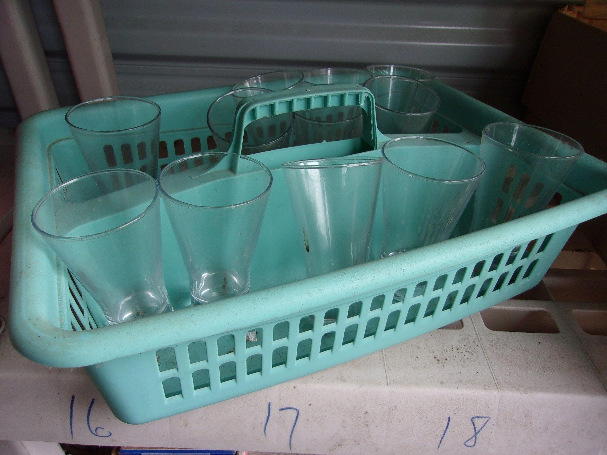 bar glasses and carrier