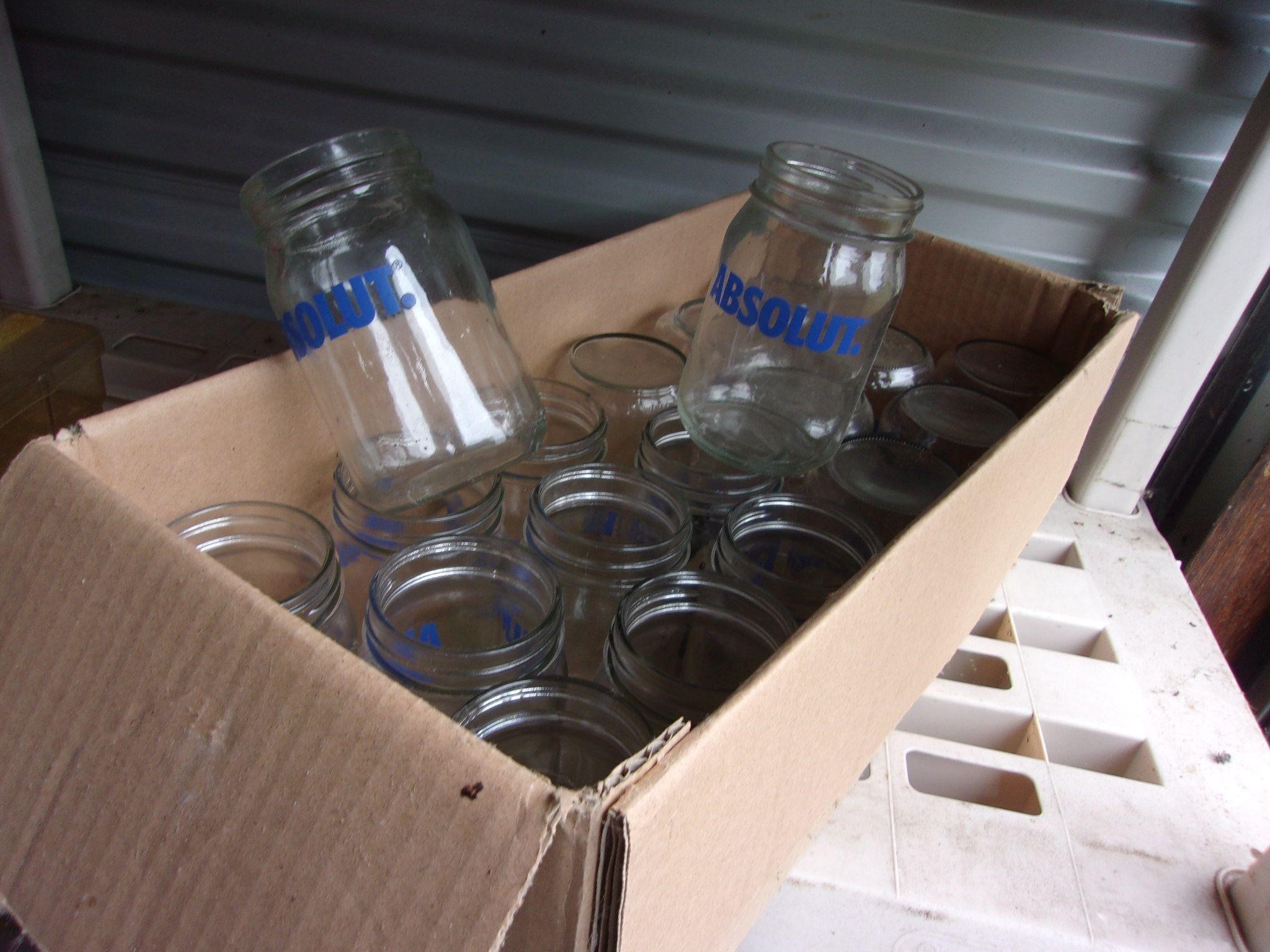 case lot of absolute vodka glasses