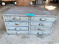 Primitive Wood Storage Cabinet with Drawers