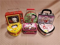 Lot of Betty Boop Lunch Boxes & Tins