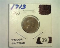 1913 LINCOLN CENT AU TOUGH TO FIND