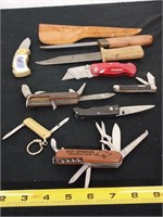 9 pocket knives / fixed blade knives