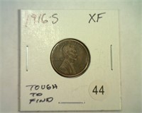 1916-S LINCOLN CENT XF TOUGH TO FIND