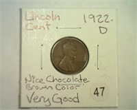 1922-D LINCOLN CENT VG