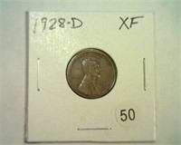 1928-D LINCOLN CENT XF