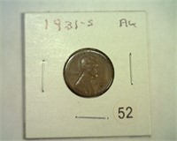 1931-S LINCOLN CENT AU KEY DATE