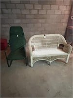 Wicker Chair and Wicker Bench Seat