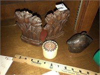 Wood Book Ends ~ Iron Bell Grp