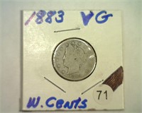 1883 WITH CENTS LIBERTY NICKEL VERY GOOD