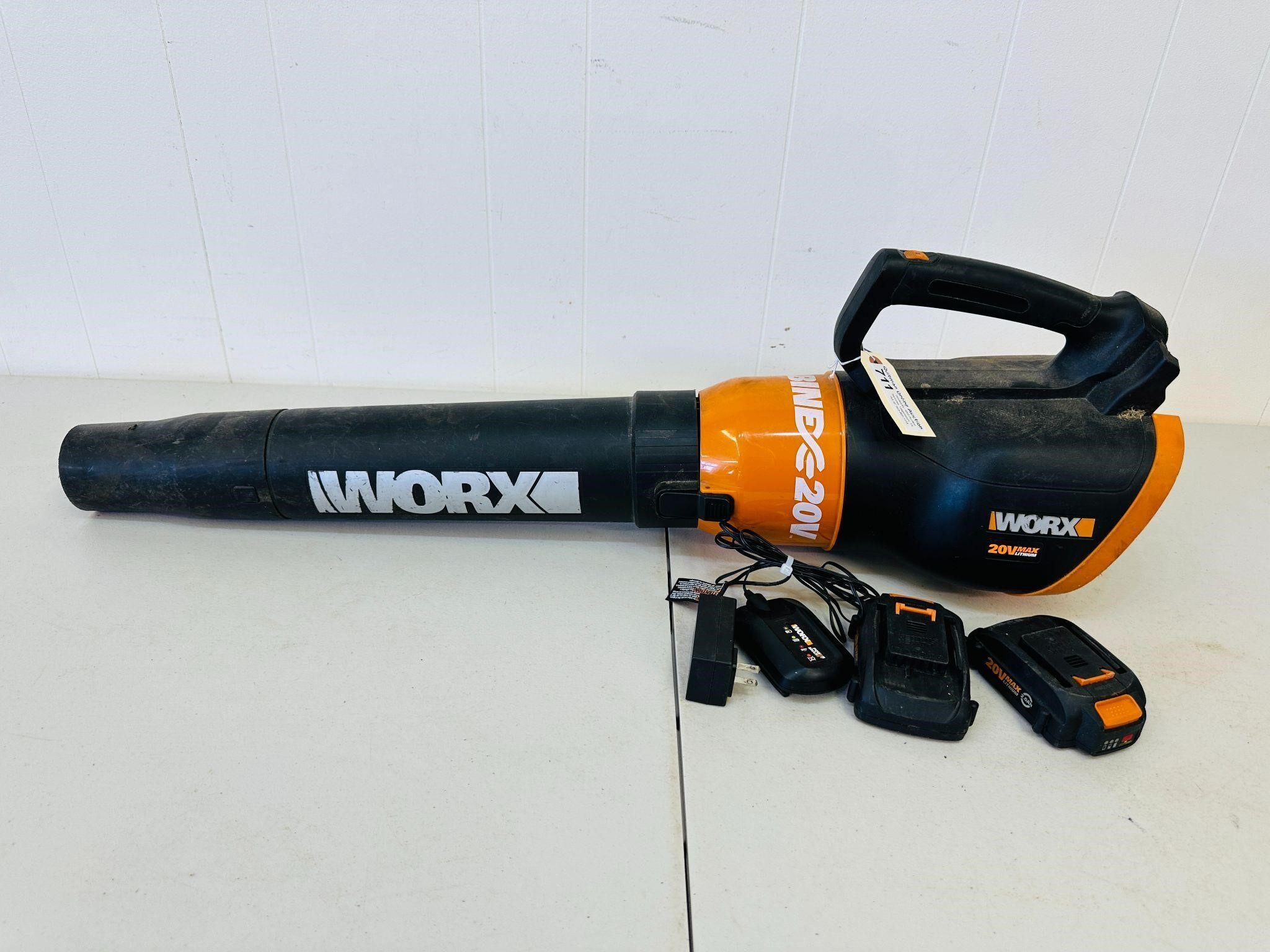 Worx Cordless Blower w/Charger & 2 Batteries