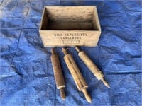 Wood Crate & Rolling Pins