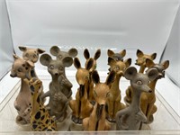 Vintage animal figurines cats giraffes etc