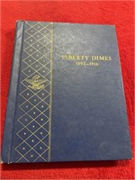 35 silver liberty dimes, incomplete book