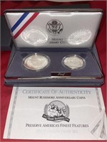 1991 Mount Rushmore silver anniversary Proof coins