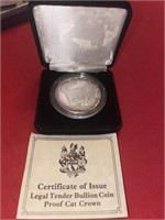 1 oz Silver proof cat crown
