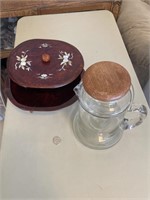 Wooden Bowl with Mother of Pearl
