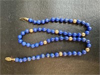 14K and Blue Lapis Necklace