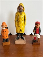 Vintage Fisherman Statue Lot