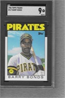 1986 Topps Traded Barry Bonds SGC 9