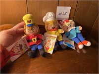 VINTAGE SNAP, CRACKLE & POP STUFFED CHARACTERS