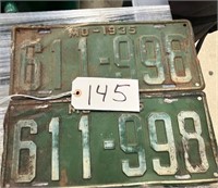 1935 Missouri Lic. Plates