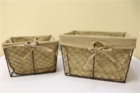 2pc Lined Wire Baskets