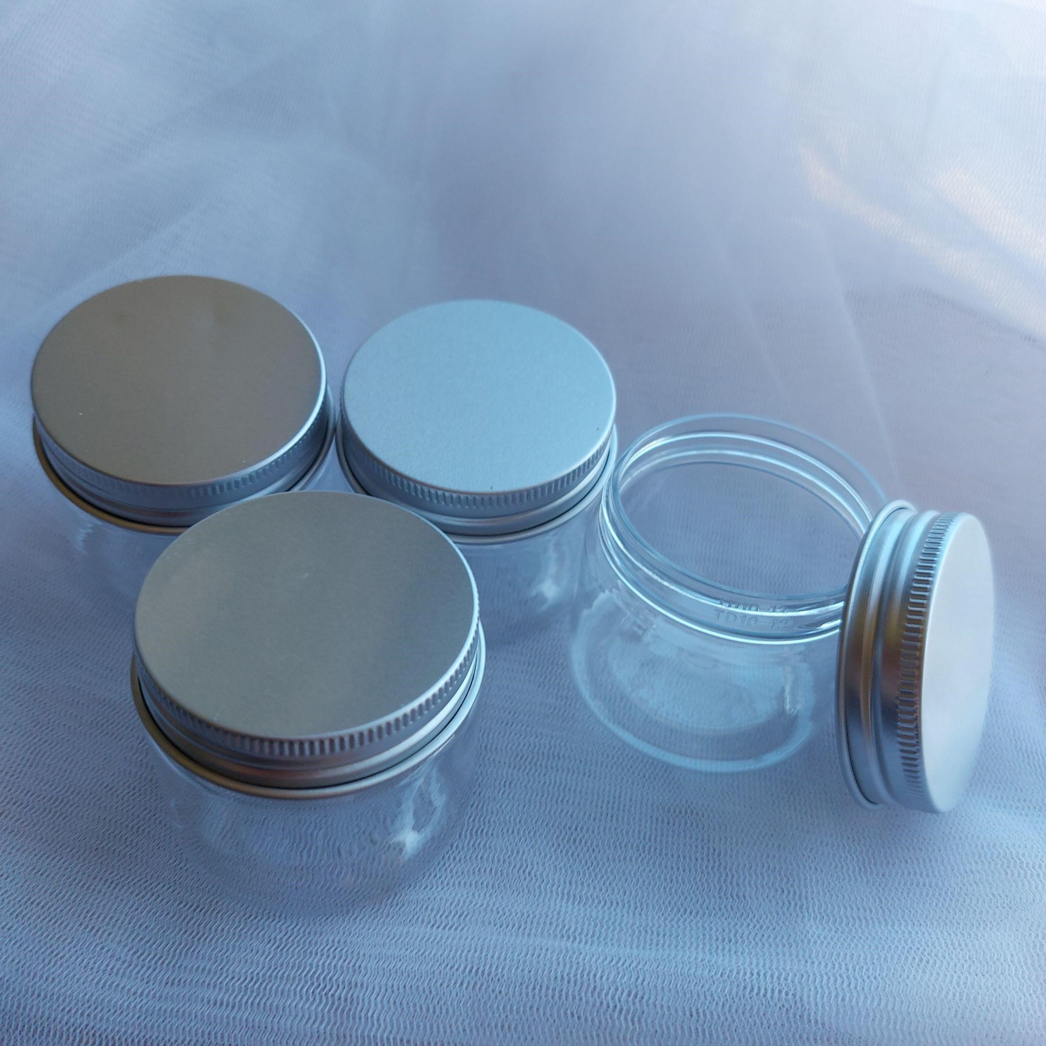 4 x Clear Plastic Jars with Screw on Lids