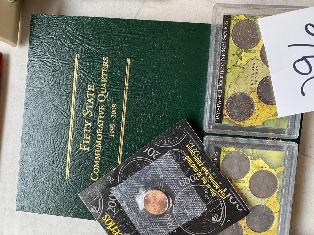 2 QUARTER BOOKS FULL OF QUARTERS & MORE COINS