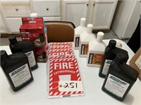 Tool Oils, Fire Ext. Signs, Etc.