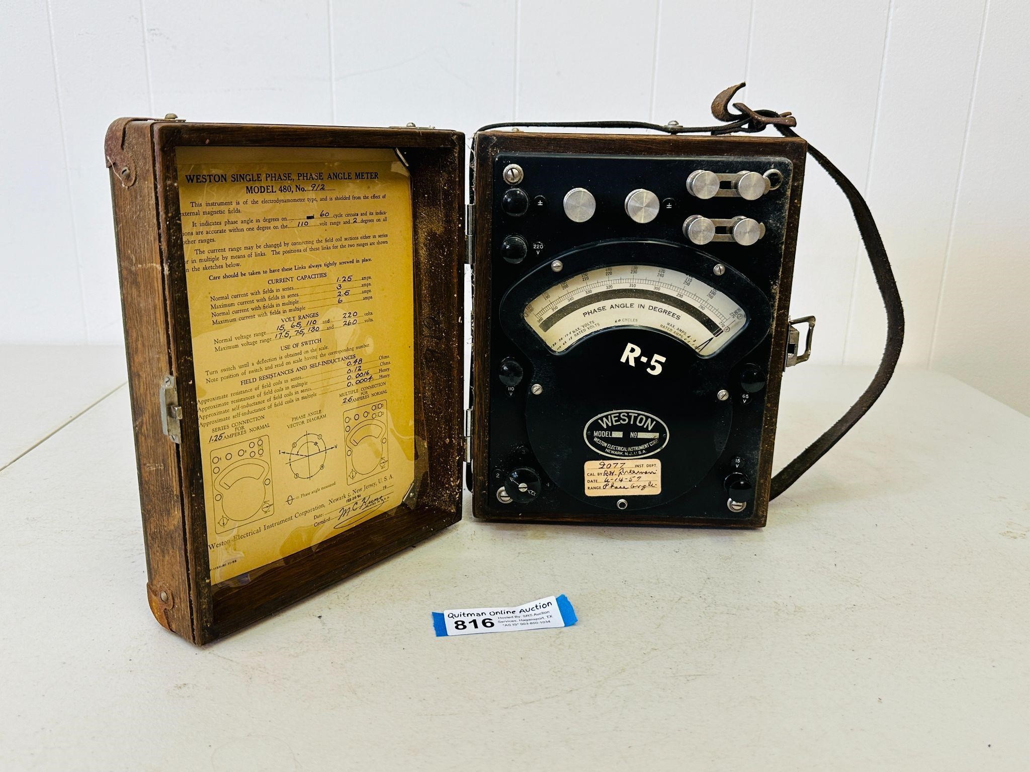 Vintage Western Phase Angle Meter Model 480