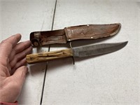 VINTAGE EDGE BRAND KNIFE W/ 6" BLADE & SHEATH