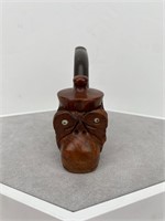 Vtg Carved Briar Wood Monkey w/ Cap Pipe