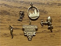 5 - 14K GOLD PENDANTS