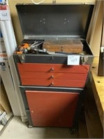 UPRIGHT METAL TOOLBOX W/ TOOLS