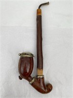 Vtg Czech Carved Briar Wood Hunters Pipe