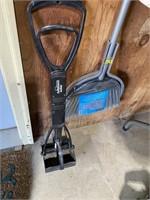 NEW BROOM & DUST PAN & USED POOPER SCOOPER