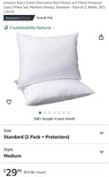 2 Amazon Basics Down Alternative Pillow Protectors