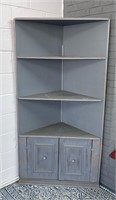 vintage corner cabinet distressed
